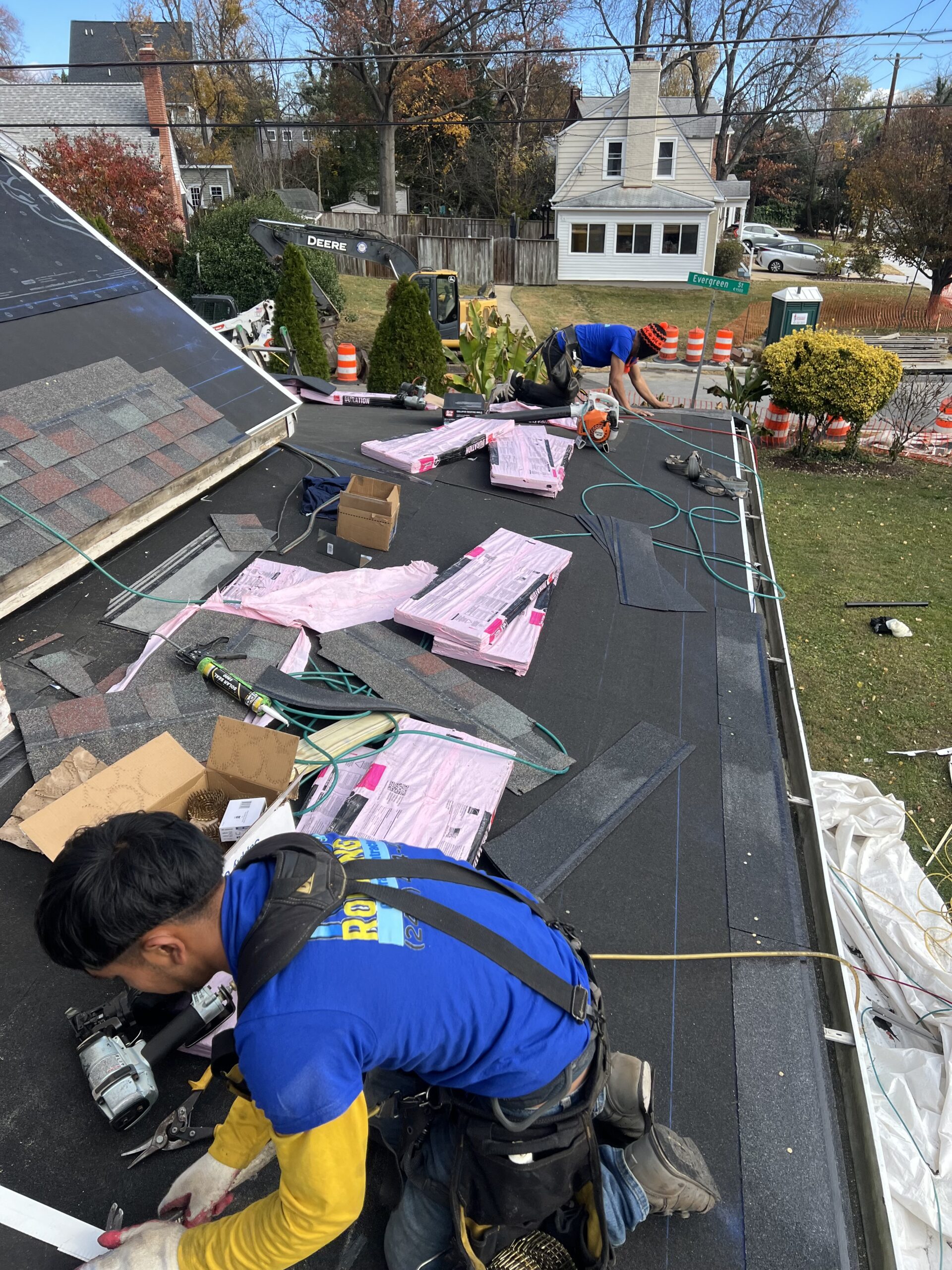 A roof installation in progress.